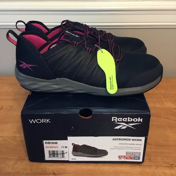 Reebok Astroride Women's Work Steel Toe Navy Blue Work Shoe Size 11M - Picture 1 of 7